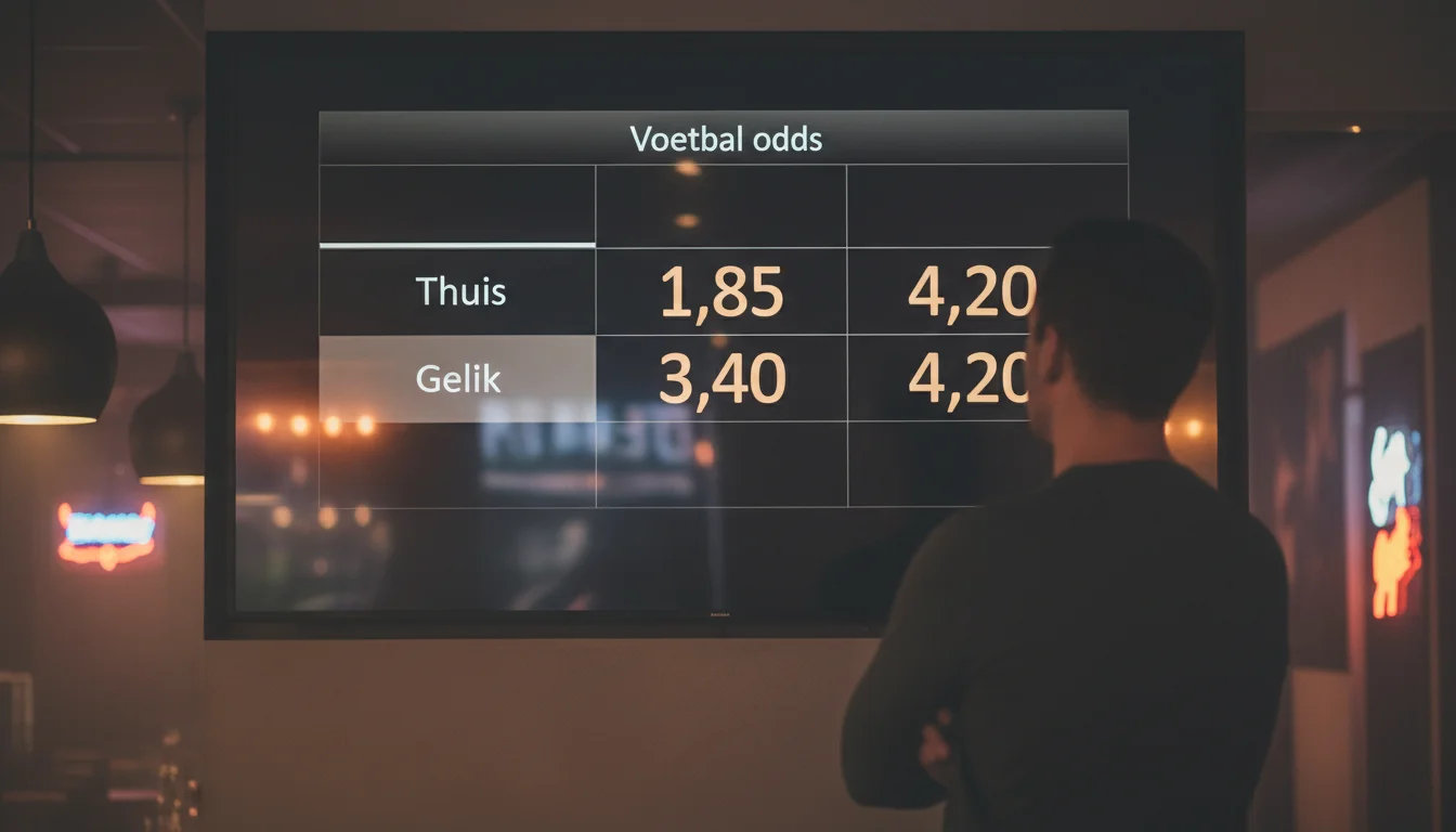 Voetbal odds en quoteringen uitleg op een quoteringsscherm