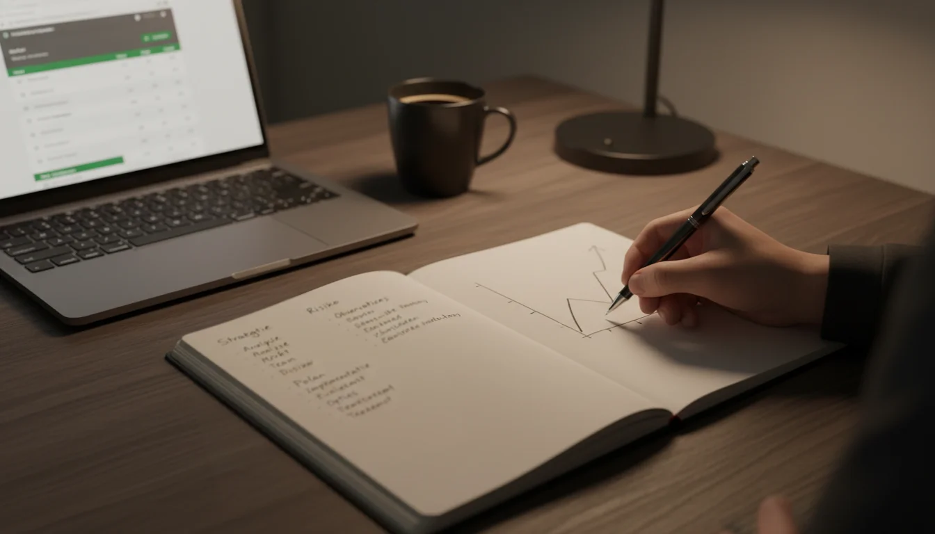 Voetbal wedden strategie met data-analyse en notitieblok